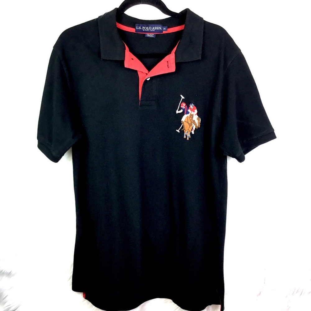 U.S. Polo Assn. Men' Classic Big Logo Solid Polo Shirt with #3 size MEDIUM